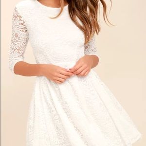 Lulu’s white lace skater dress